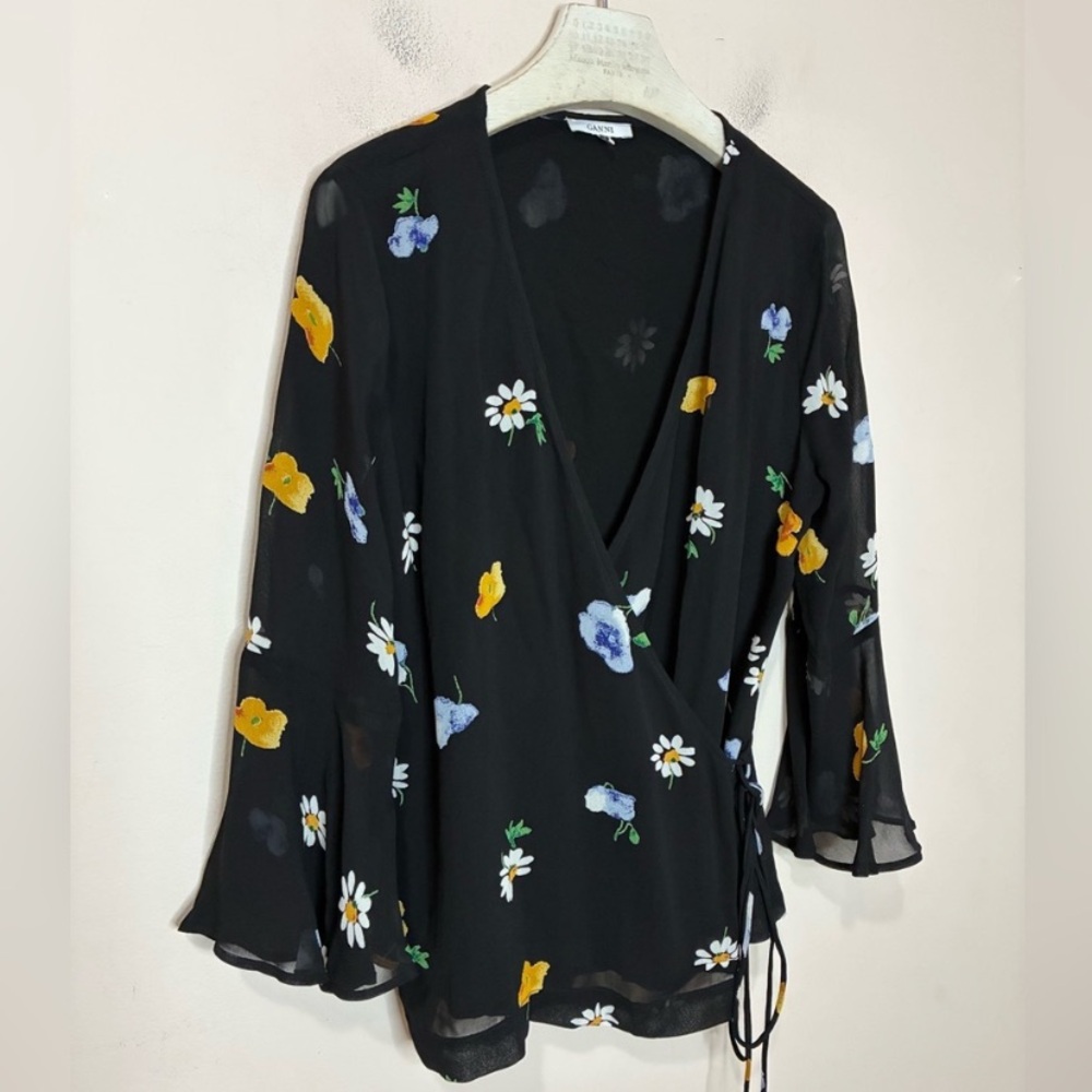 Ganni Black Dainty Georgette Clothing - Picture 3 of 4